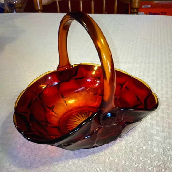 Amberina Sunset Constellation Basket with handle